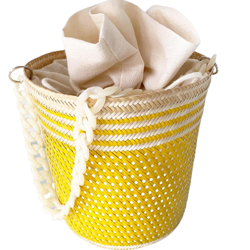 Designer Bucket Bag Yellow