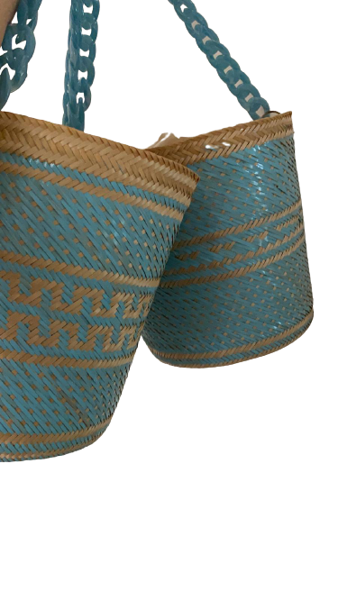 Designer Bucket Bag Blue