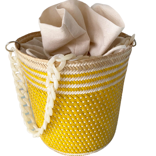 Designer Bucket Bag Yellow