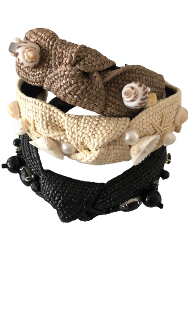 Designer Headband Seashell Black