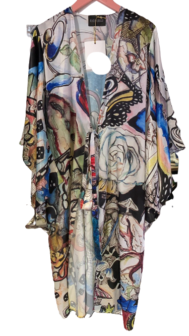 Blossoming Designer Colorful Silk Kimono