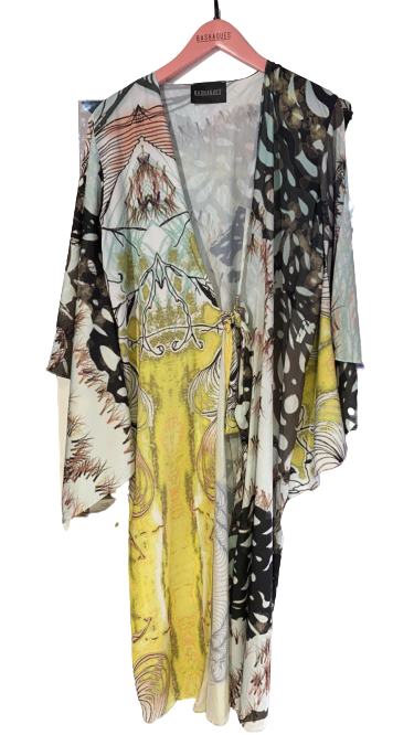 Summer Garden Yellow Designer Kimono