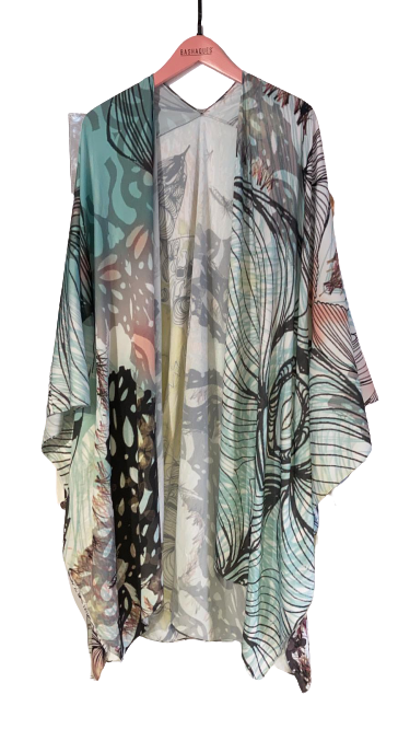 Summer Garden Mint Designer Kimono