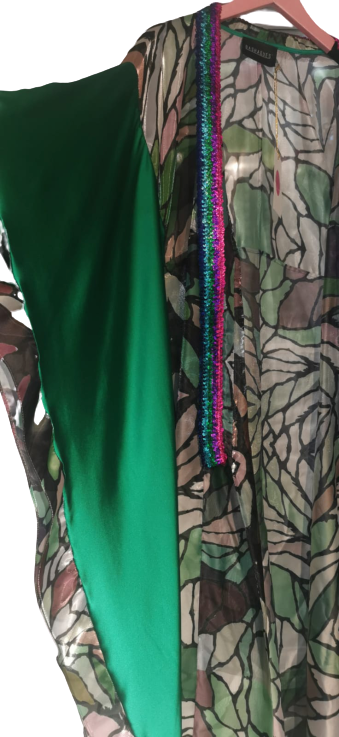 Green Pattern Sequin Designer Kimono