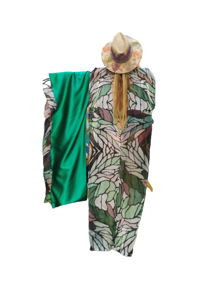 Green Pattern Sequin Designer Kimono