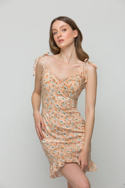 Daisy Dream Salmon Designer Dress