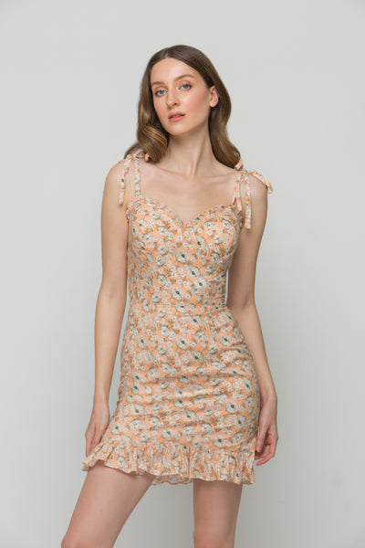 Daisy Dream Salmon Designer Dress