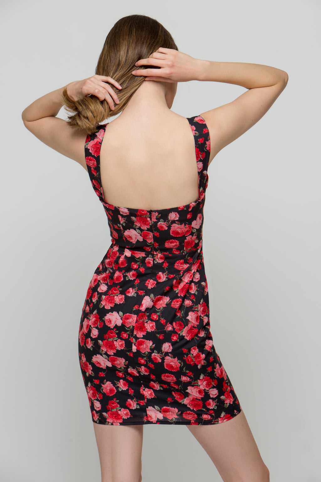 Rose Romance Black & Red Designer Dress