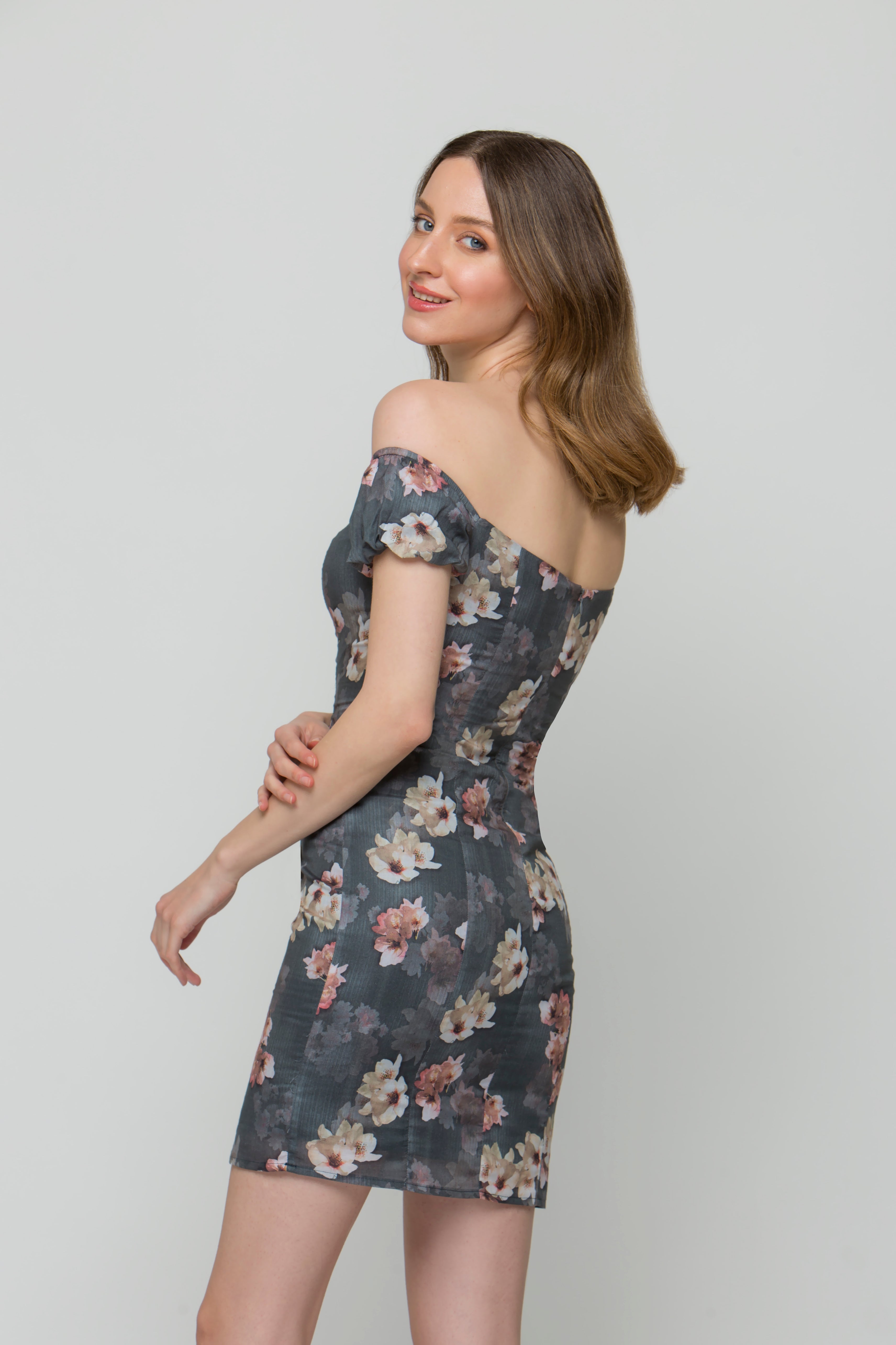 Moon Light Smoky Grey Designer Dress