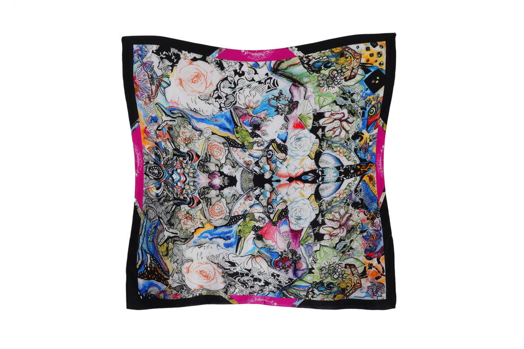 Blossoming Designer Woman Silk Scarf