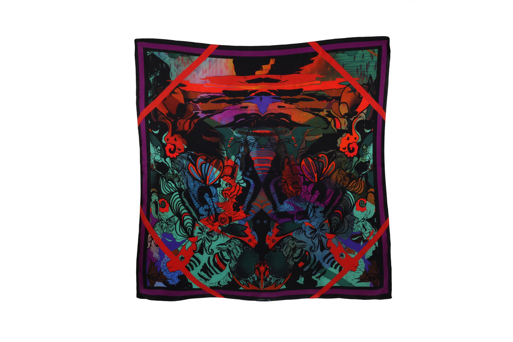 Rhythm of Colors Silk Designer Scarf