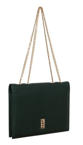 Designer Fancy Note Bag Green-Navy Mirror