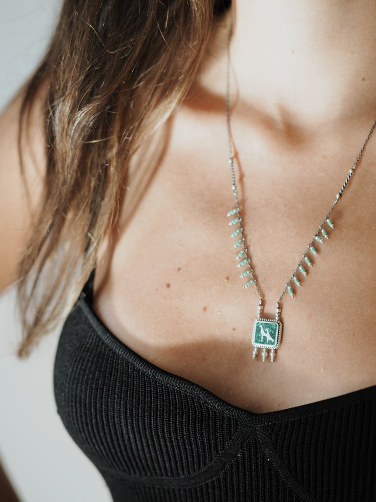 Malachites Crane Necklace