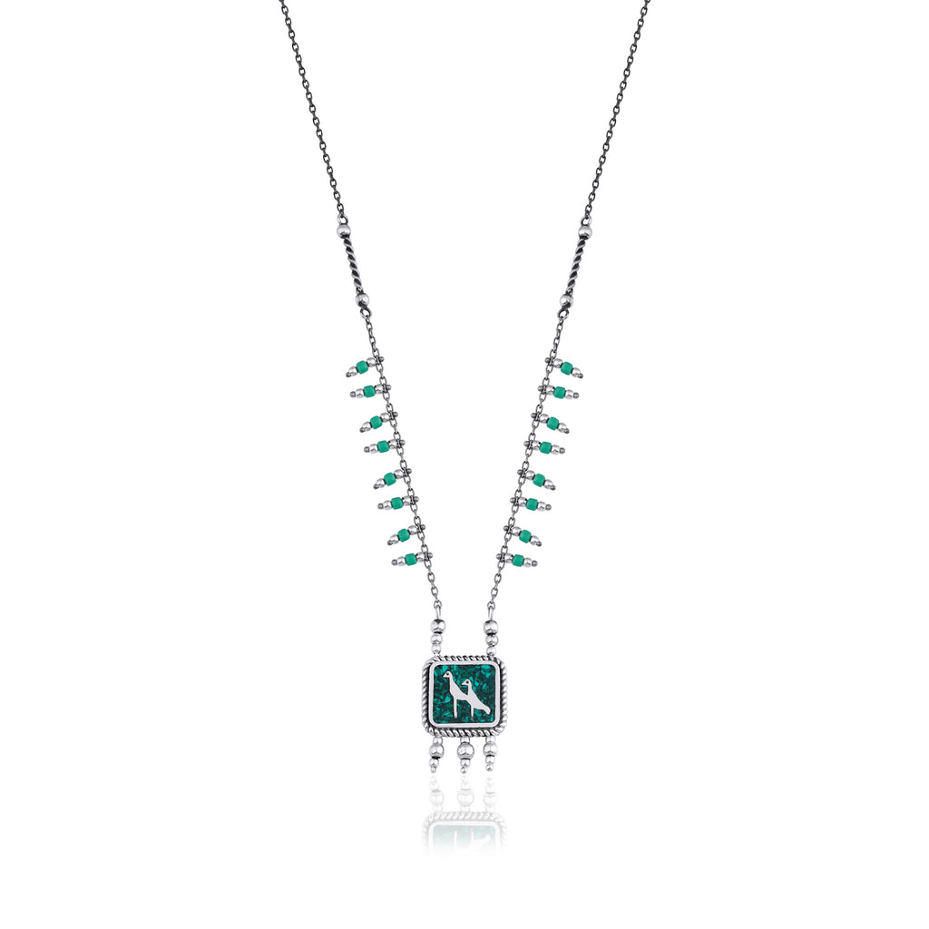 Malachites Crane Necklace