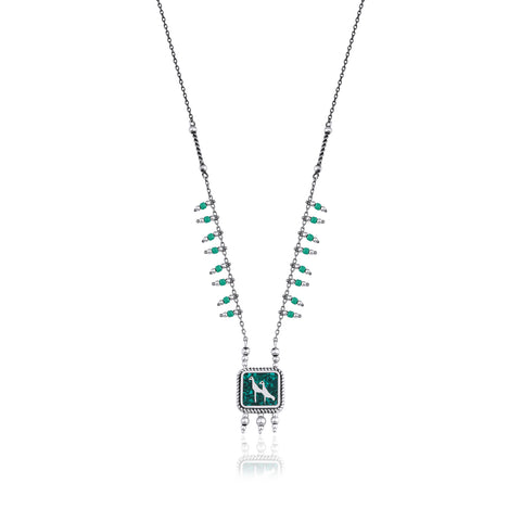 Malachites Crane Necklace