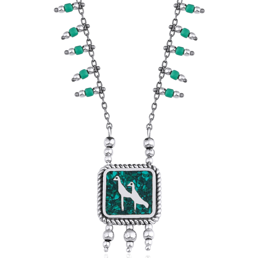 Malachites Crane Necklace