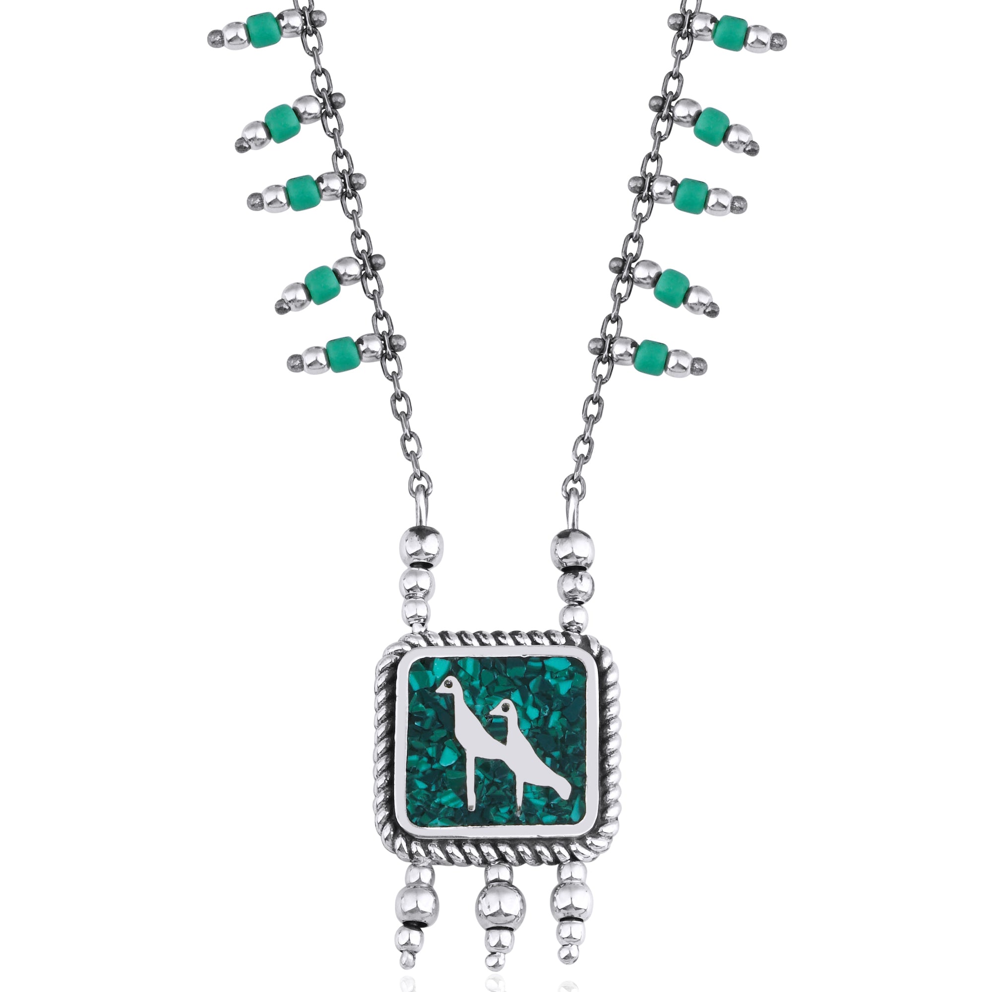 Malachites Crane Necklace