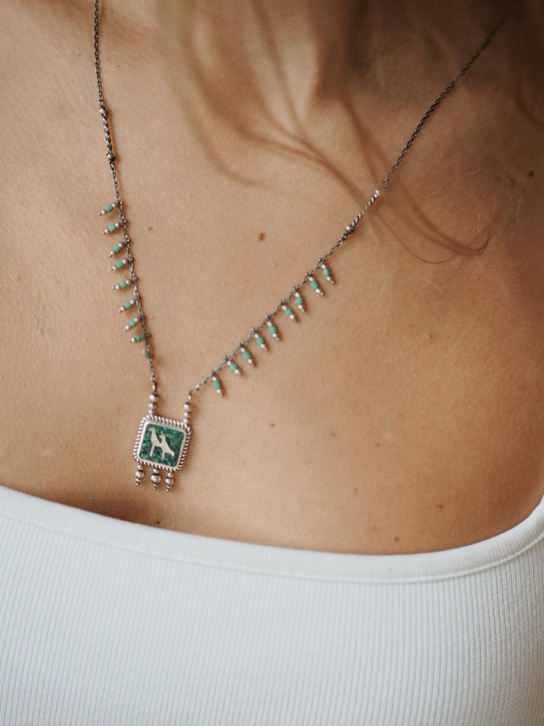 Malachites Crane Necklace