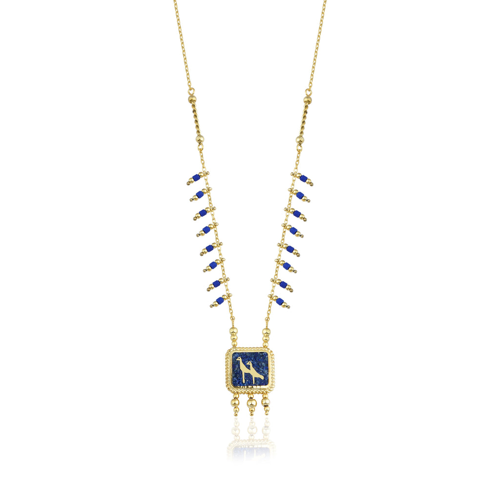 Lapis Crane Necklace