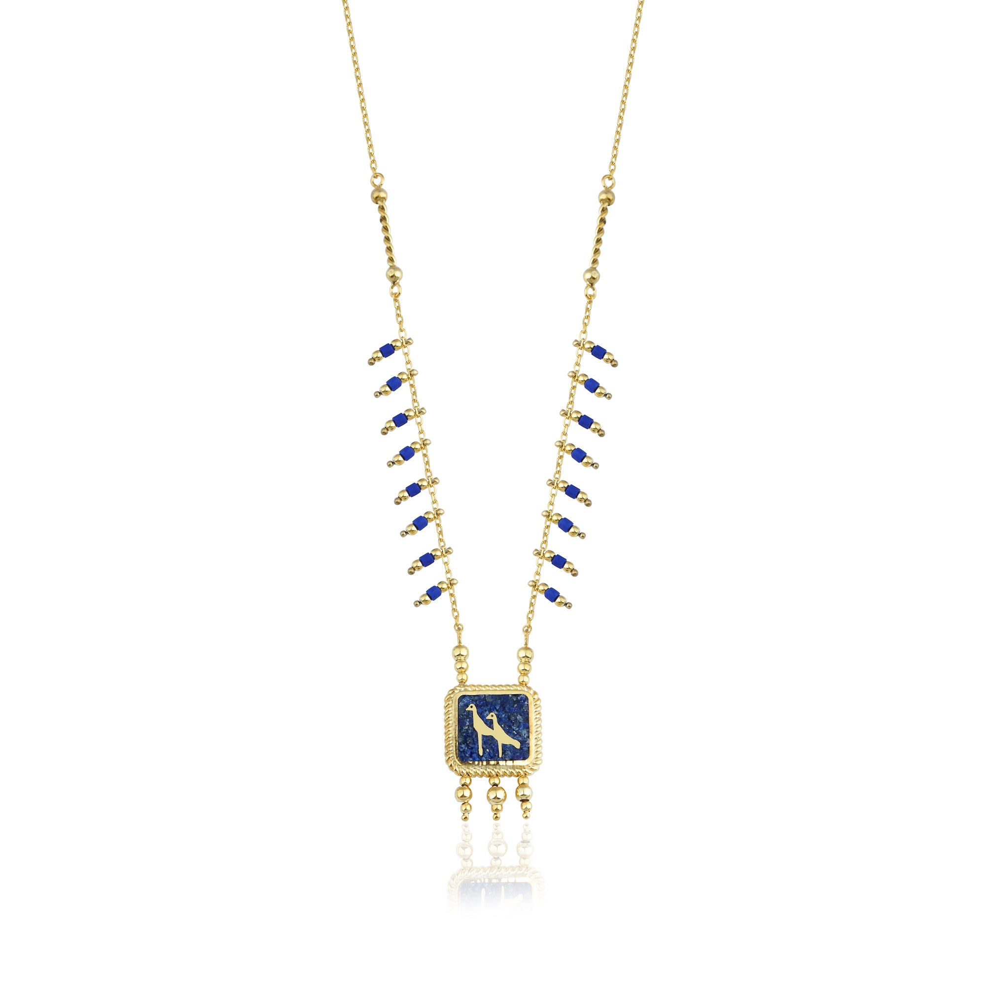 Lapis Crane Necklace