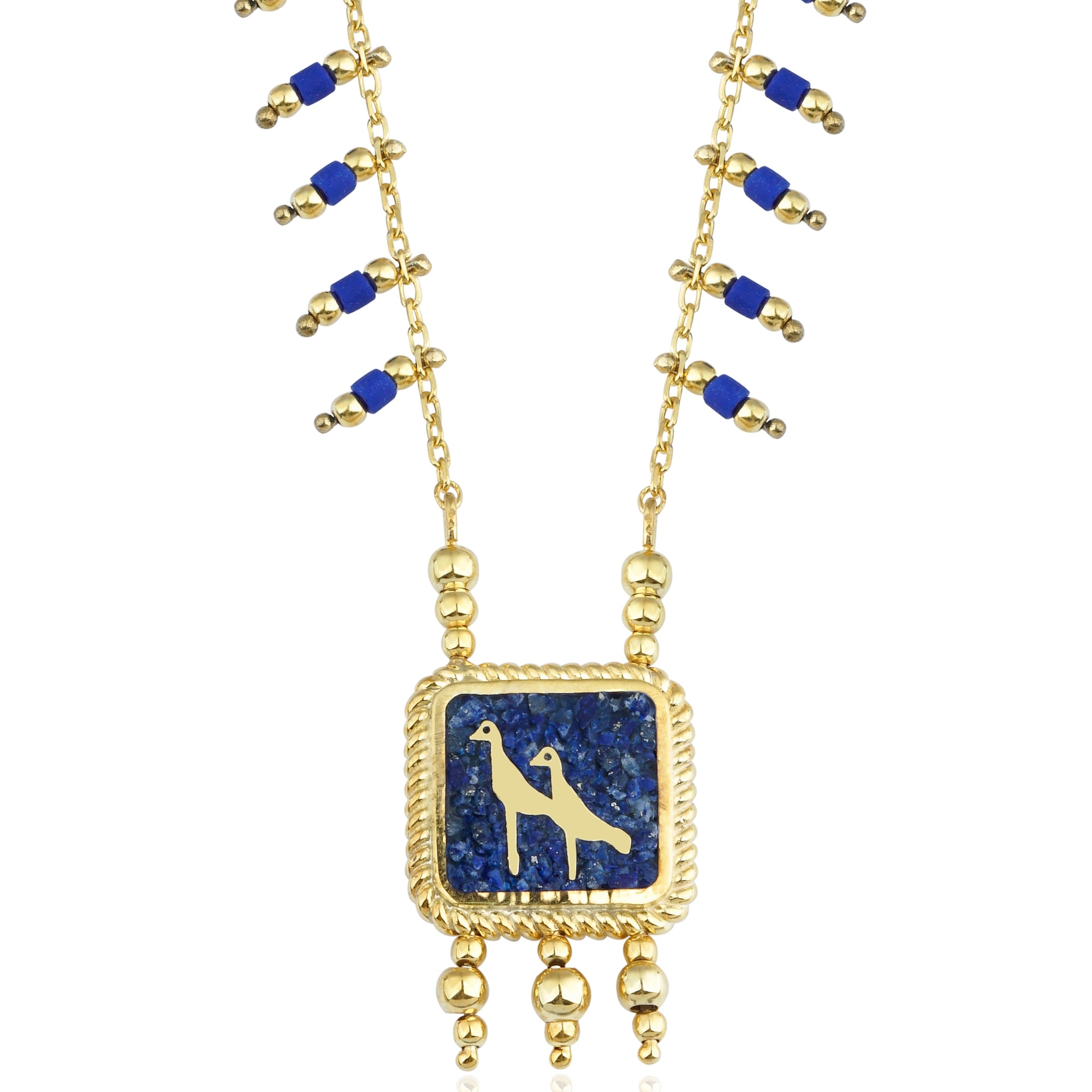 Lapis Crane Necklace
