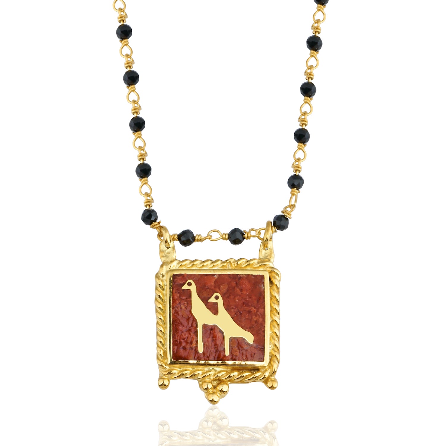 Coral Crane Necklace