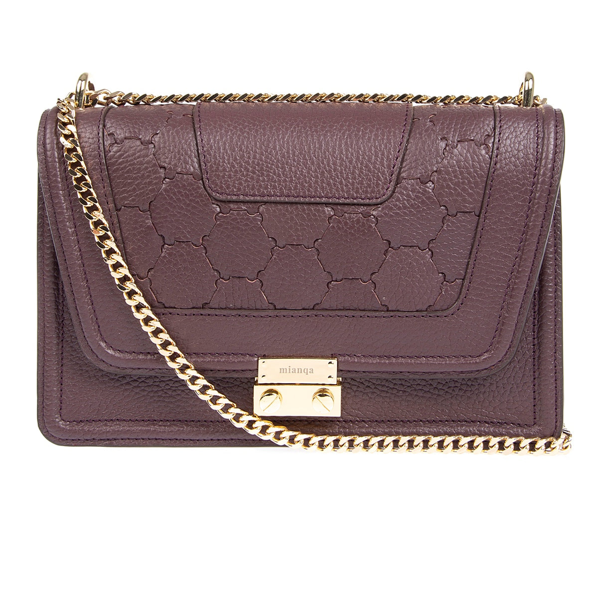 Mualla Designer Leather Shoulder Bag Bordeaux