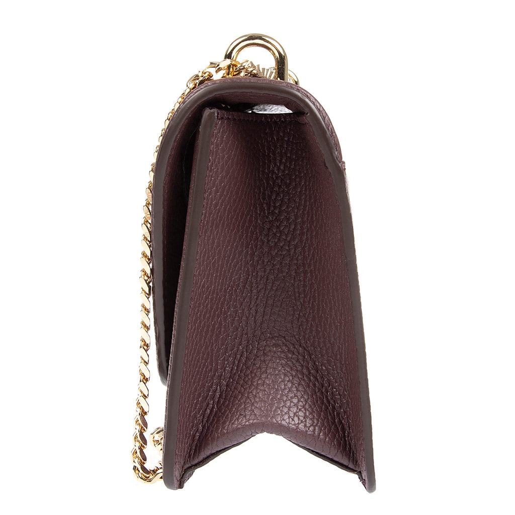 Mualla Designer Leather Shoulder Bag Bordeaux