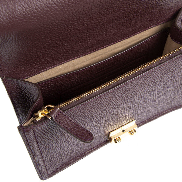 Mualla Designer Leather Shoulder Bag Bordeaux