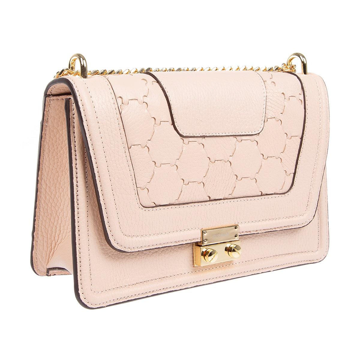 Mualla Designer Leather Shoulder Bag Dust Pink