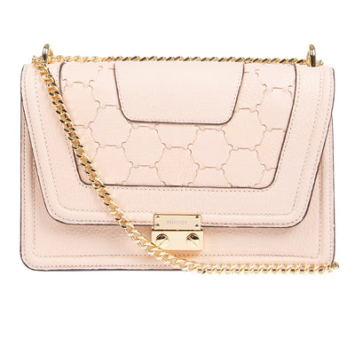 Mualla 設計師皮革肩背包 淡粉色