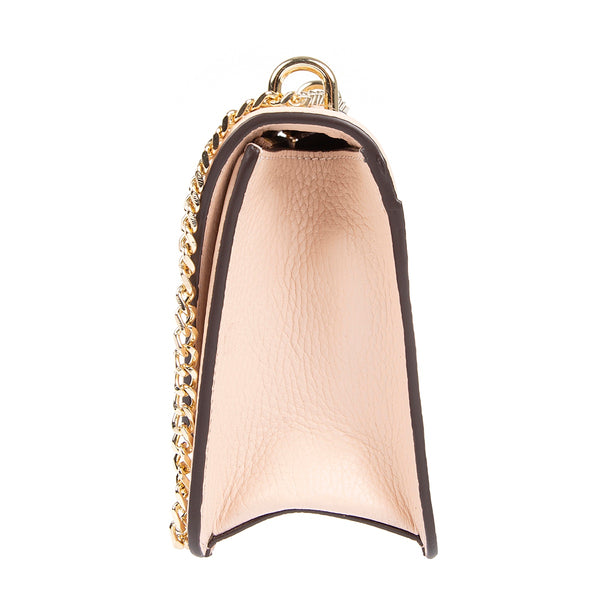 Mualla Designer Leather Shoulder Bag Dust Pink