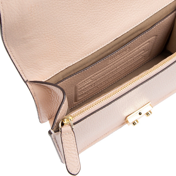 Mualla Designer Leather Shoulder Bag Dust Pink