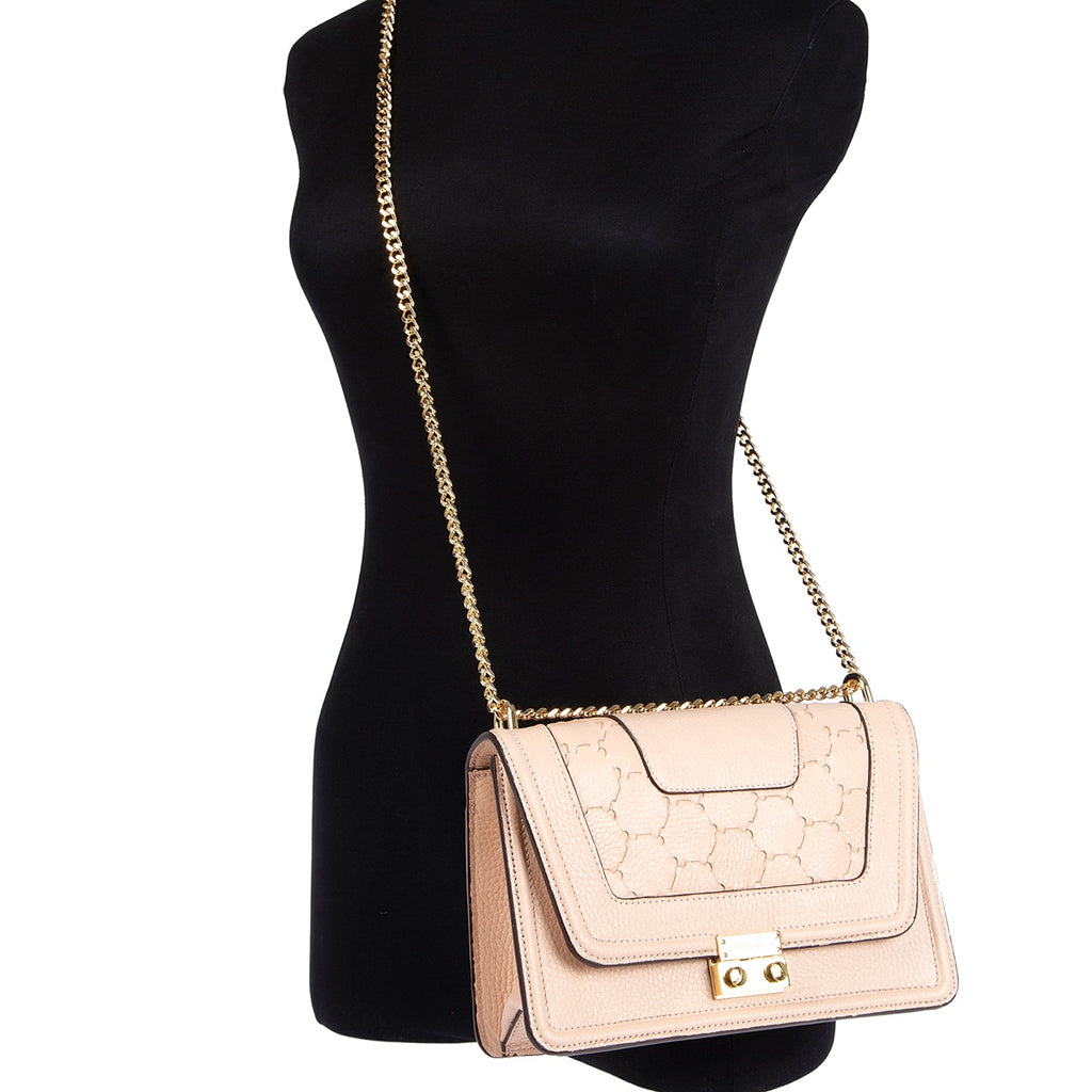 Mualla Designer Leather Shoulder Bag Dust Pink