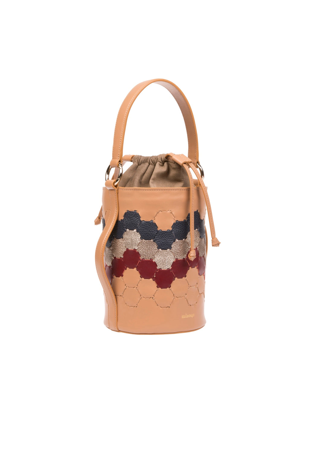 Feride Designer Leather Cylinder Bag Tan