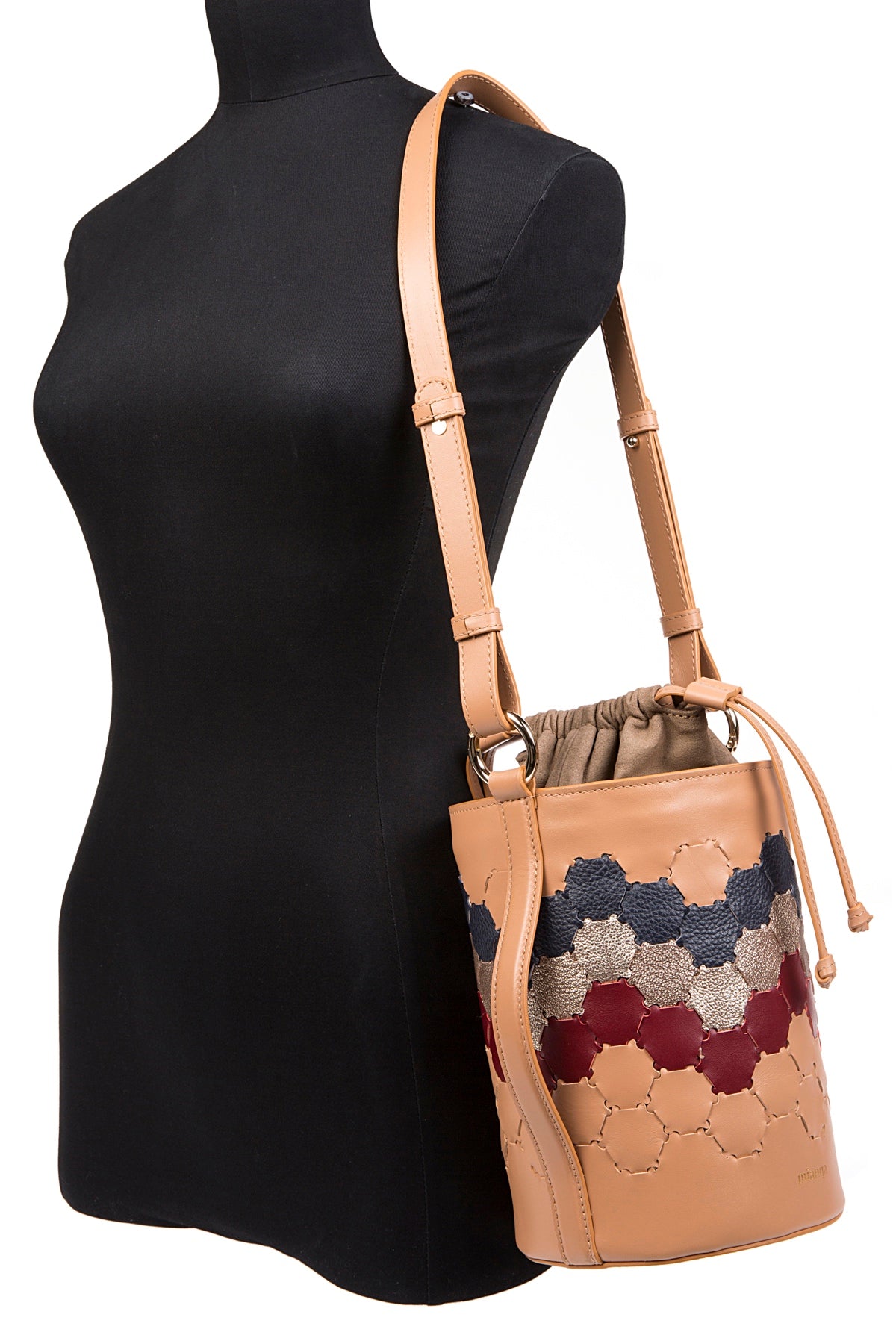 Feride Designer Leather Cylinder Bag Tan