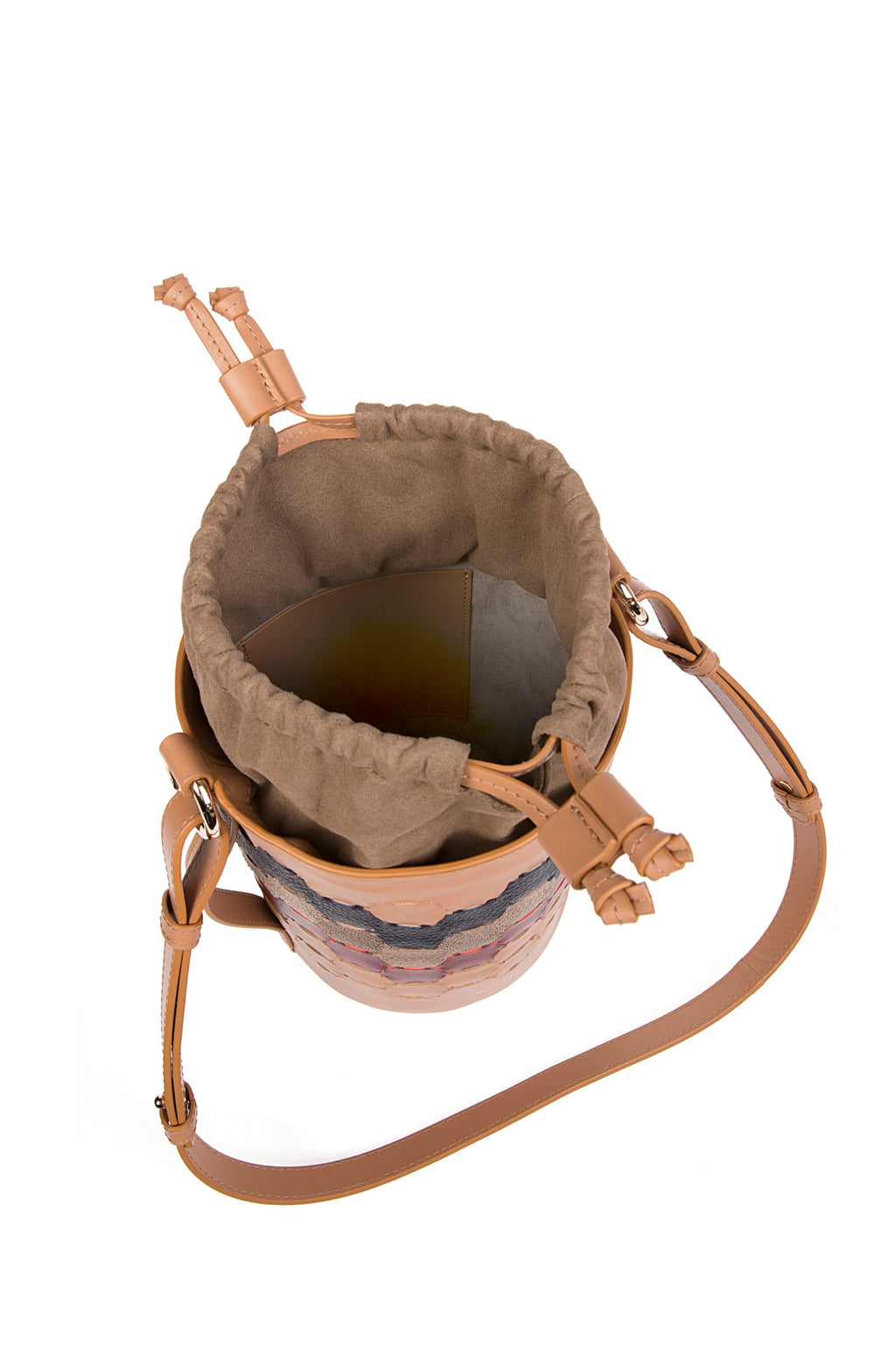 Feride Designer Leather Cylinder Bag Tan