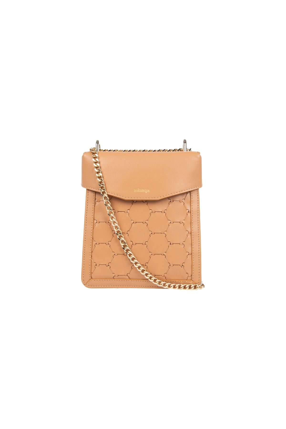 Fureya Designer Leather Crossbody Bag Camel