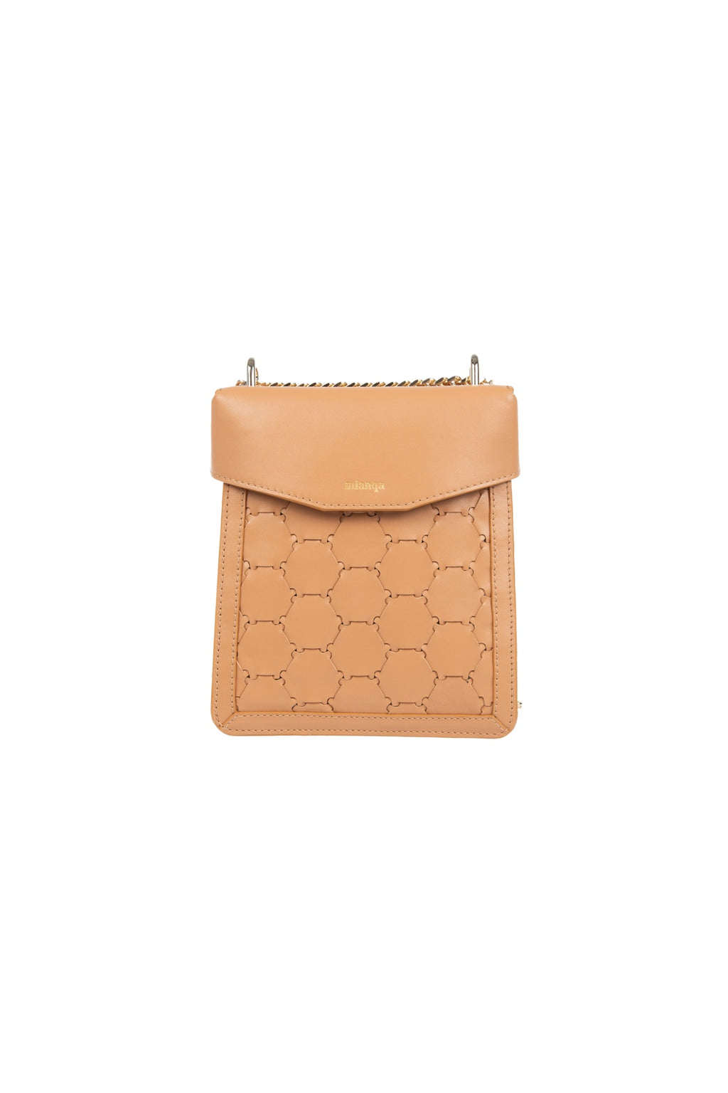 Fureya Designer Leather Crossbody Bag Camel