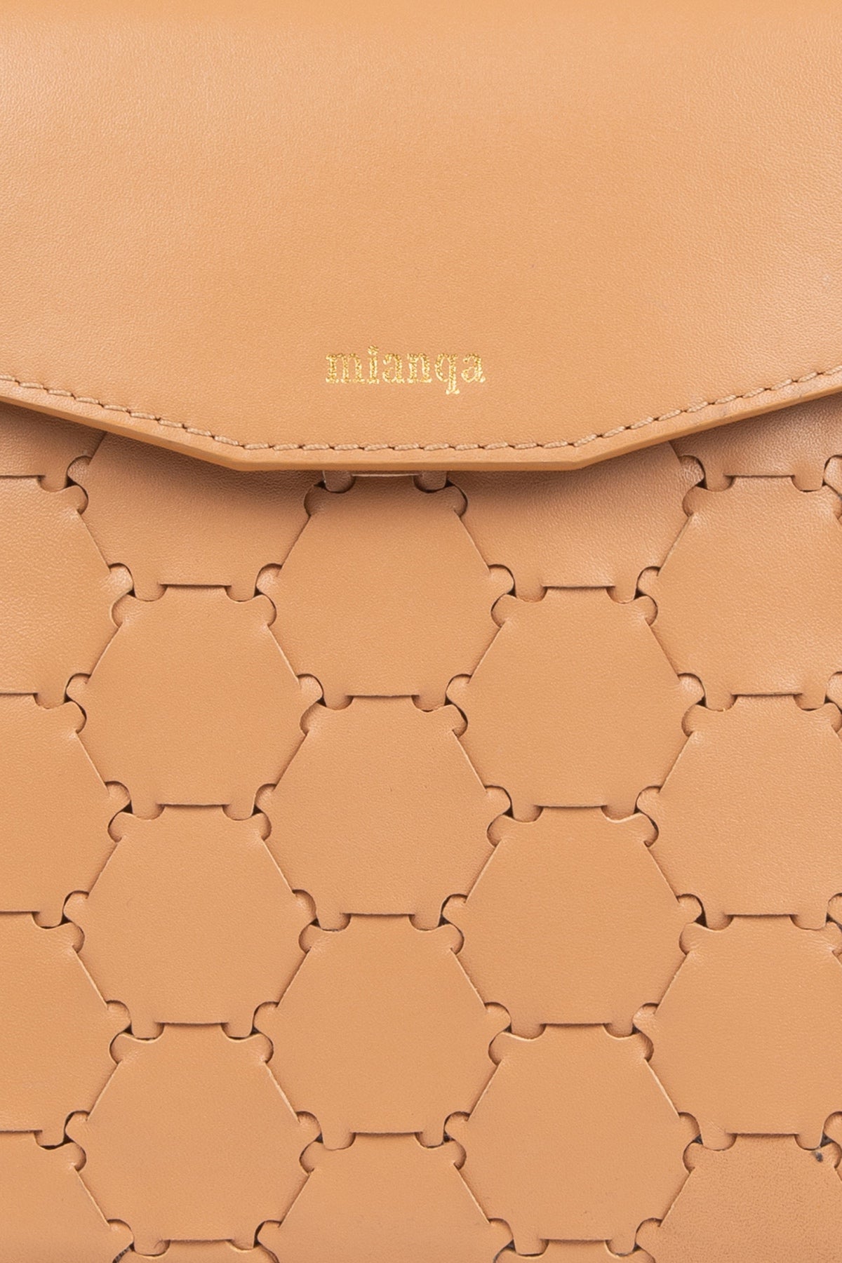 Fureya Designer Leather Crossbody Bag Camel