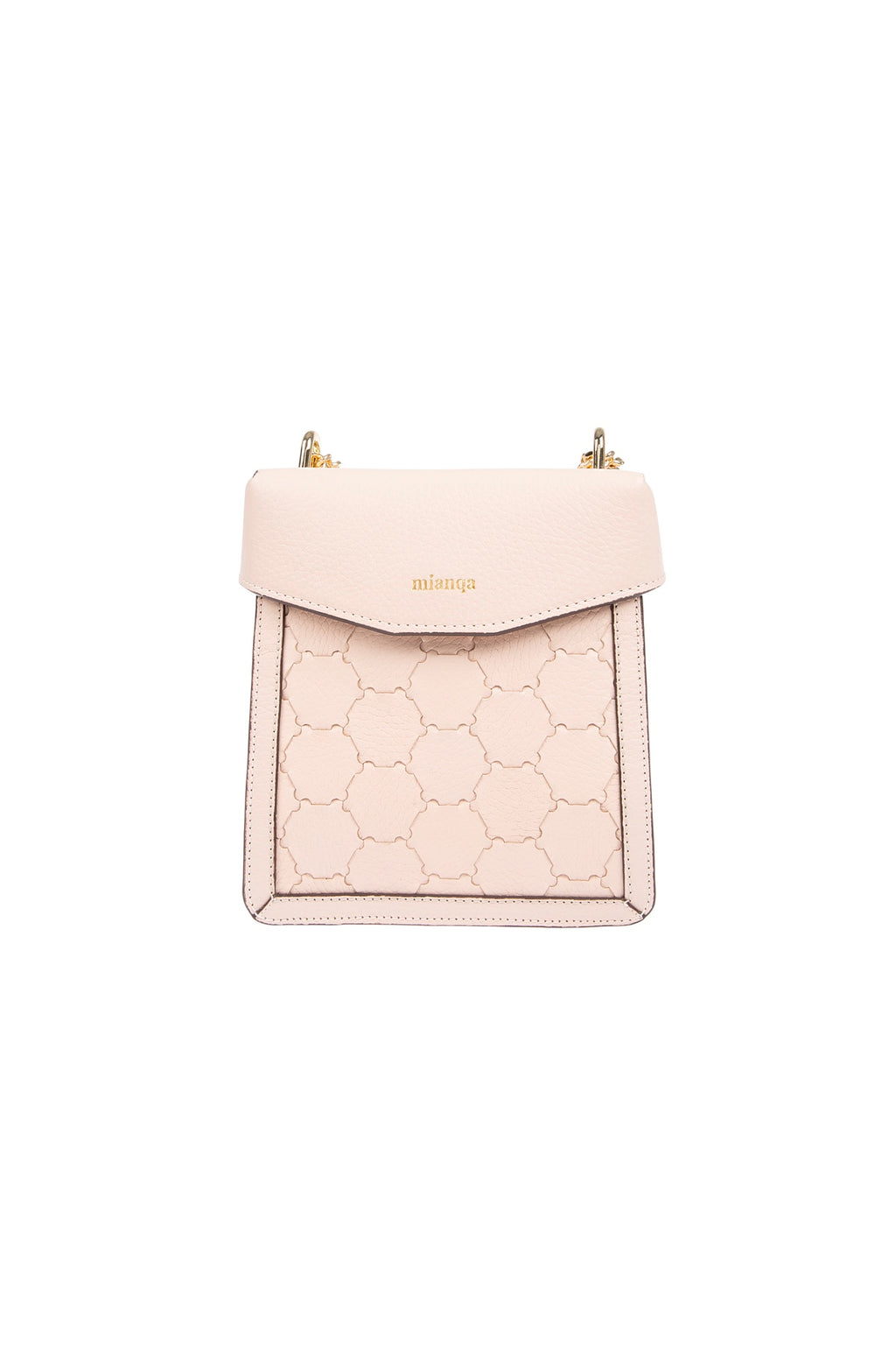 Fureya Designer Leather Crossbody Bag Dust Pink