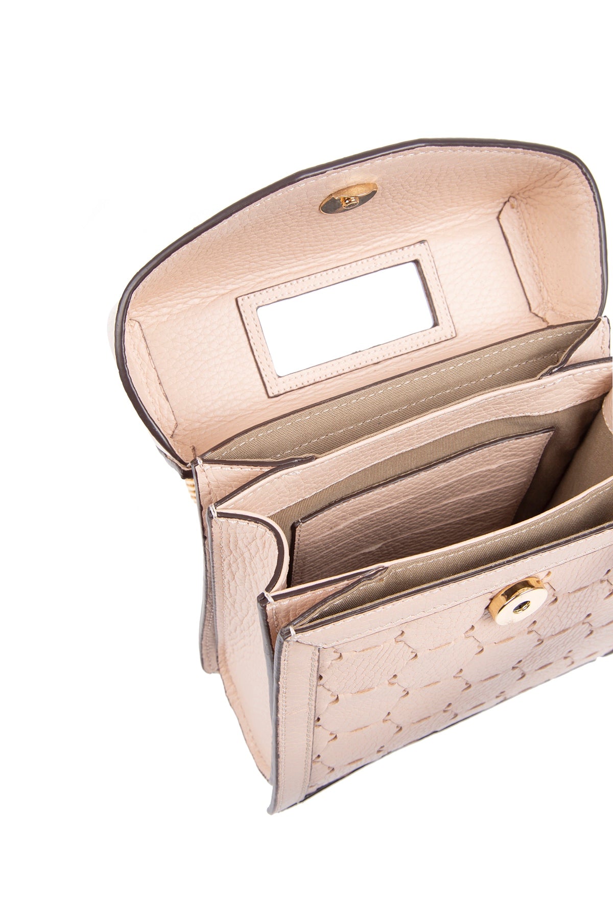 Fureya Designer Leather Crossbody Bag Dust Pink