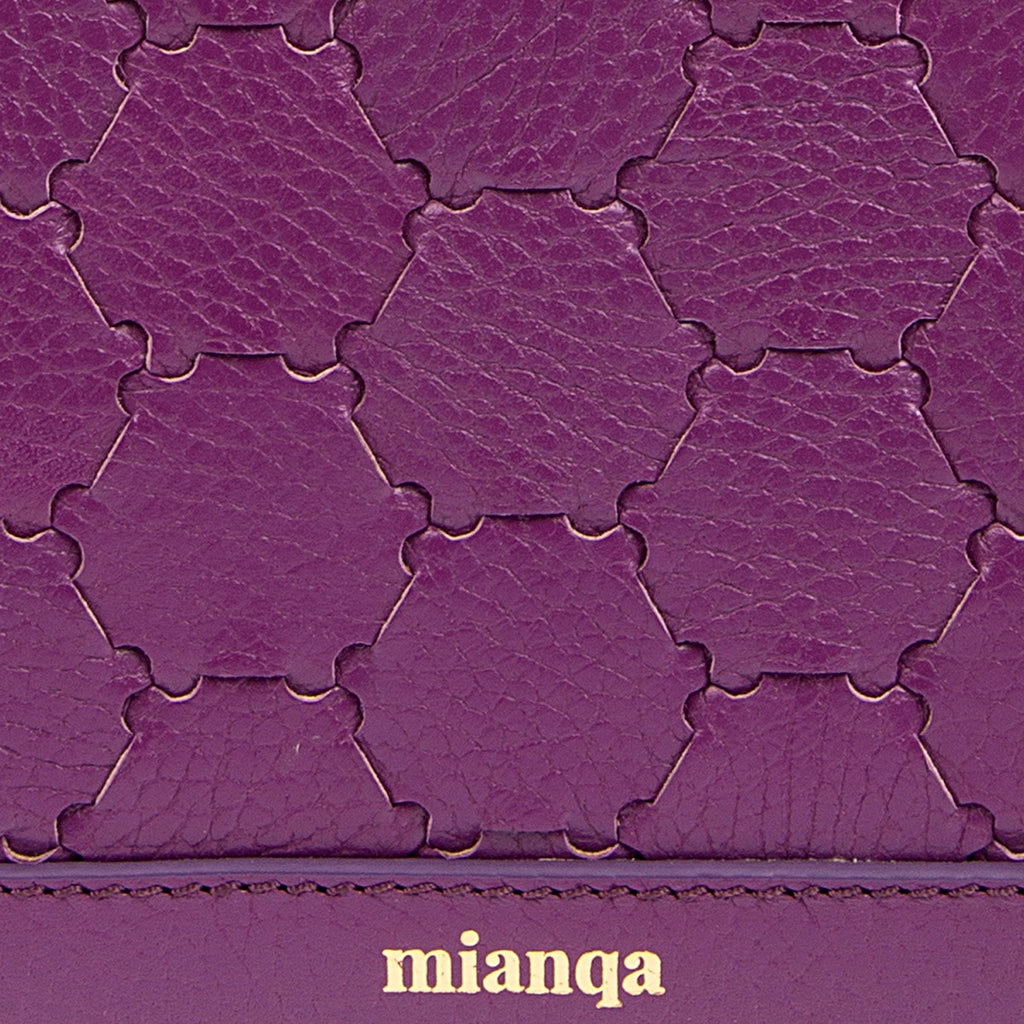 Halide Designer Leather Circle Crossbody Bag Purple