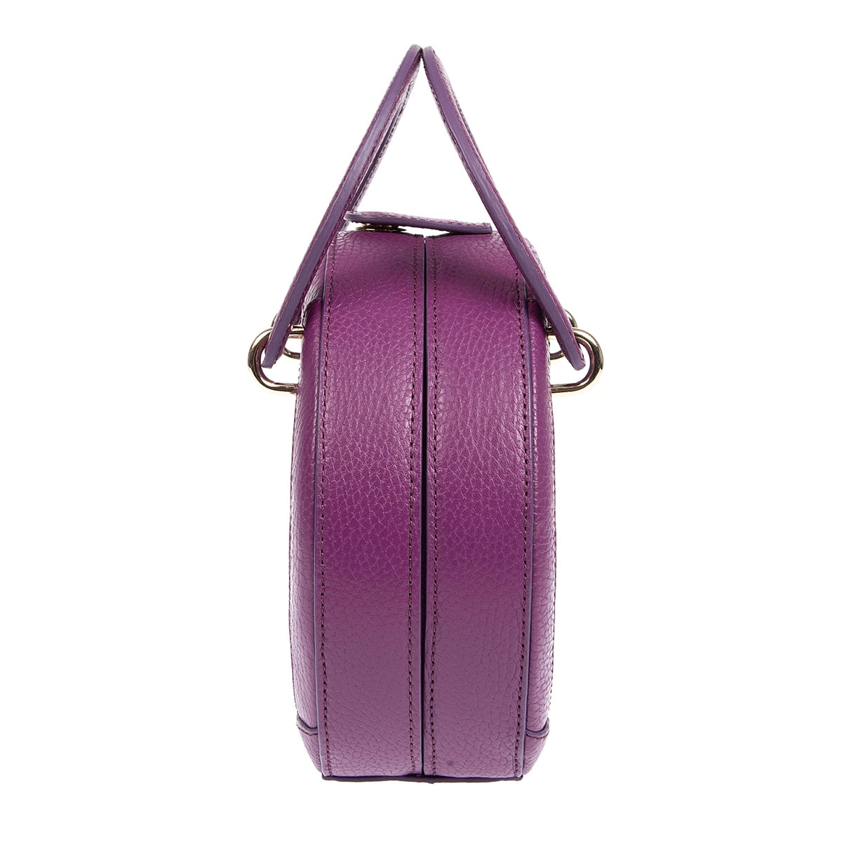 Halide Designer Leather Circle Crossbody Bag Purple