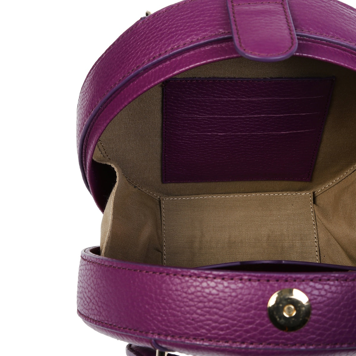 Halide Designer Leather Circle Crossbody Bag Purple