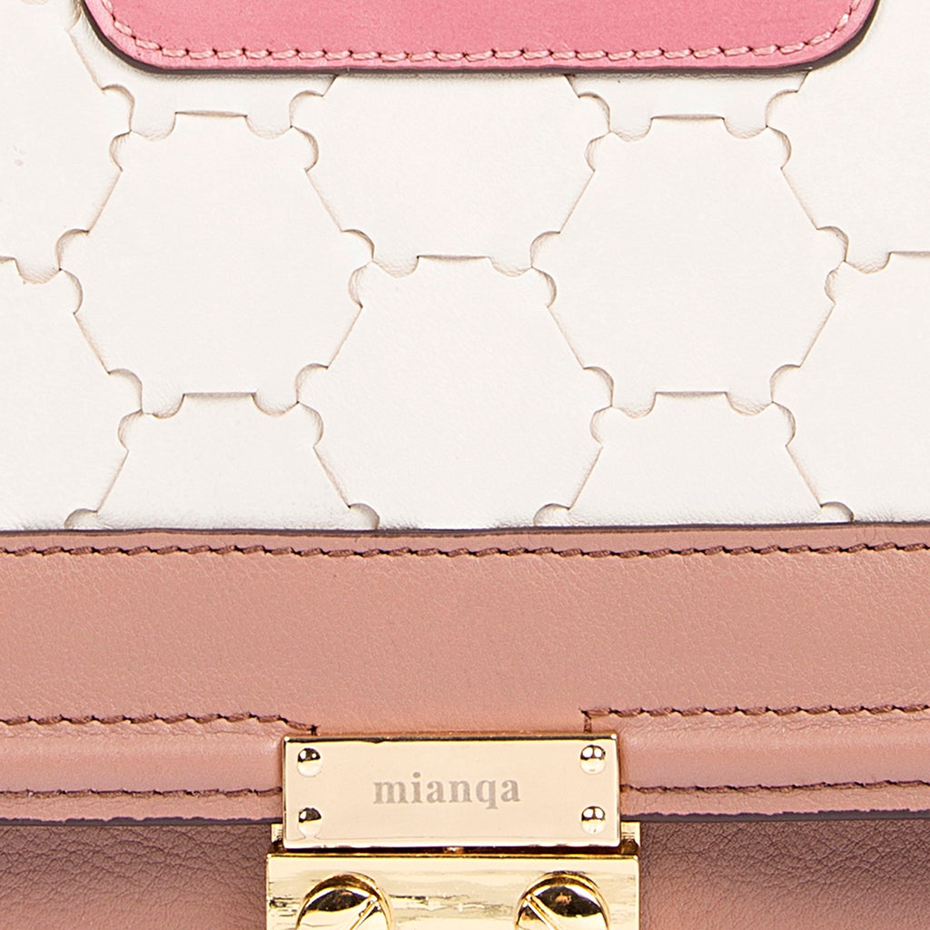 Mualla Designer Leather Shoulder Bag Pink