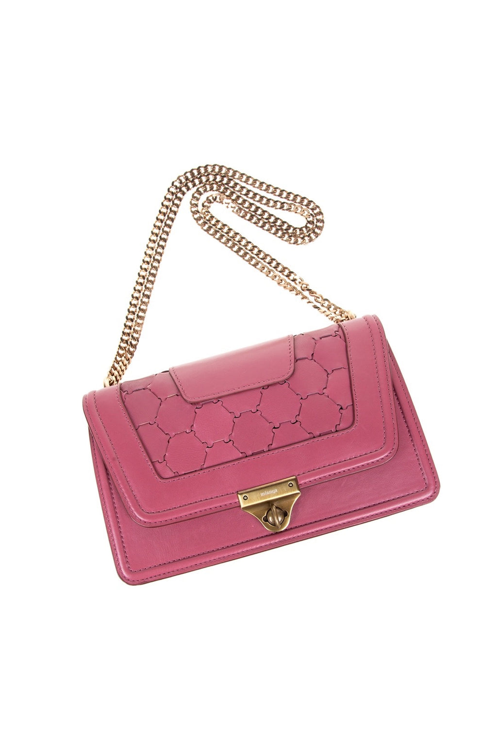 Mualla Designer Leather Shoulder Bag Mauve