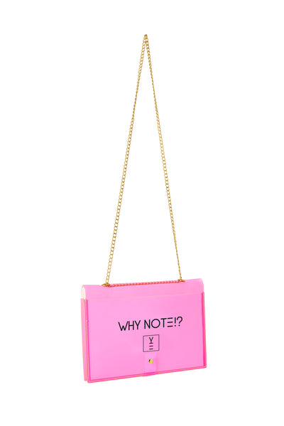 Designer Fun Note Bag Neon Pink