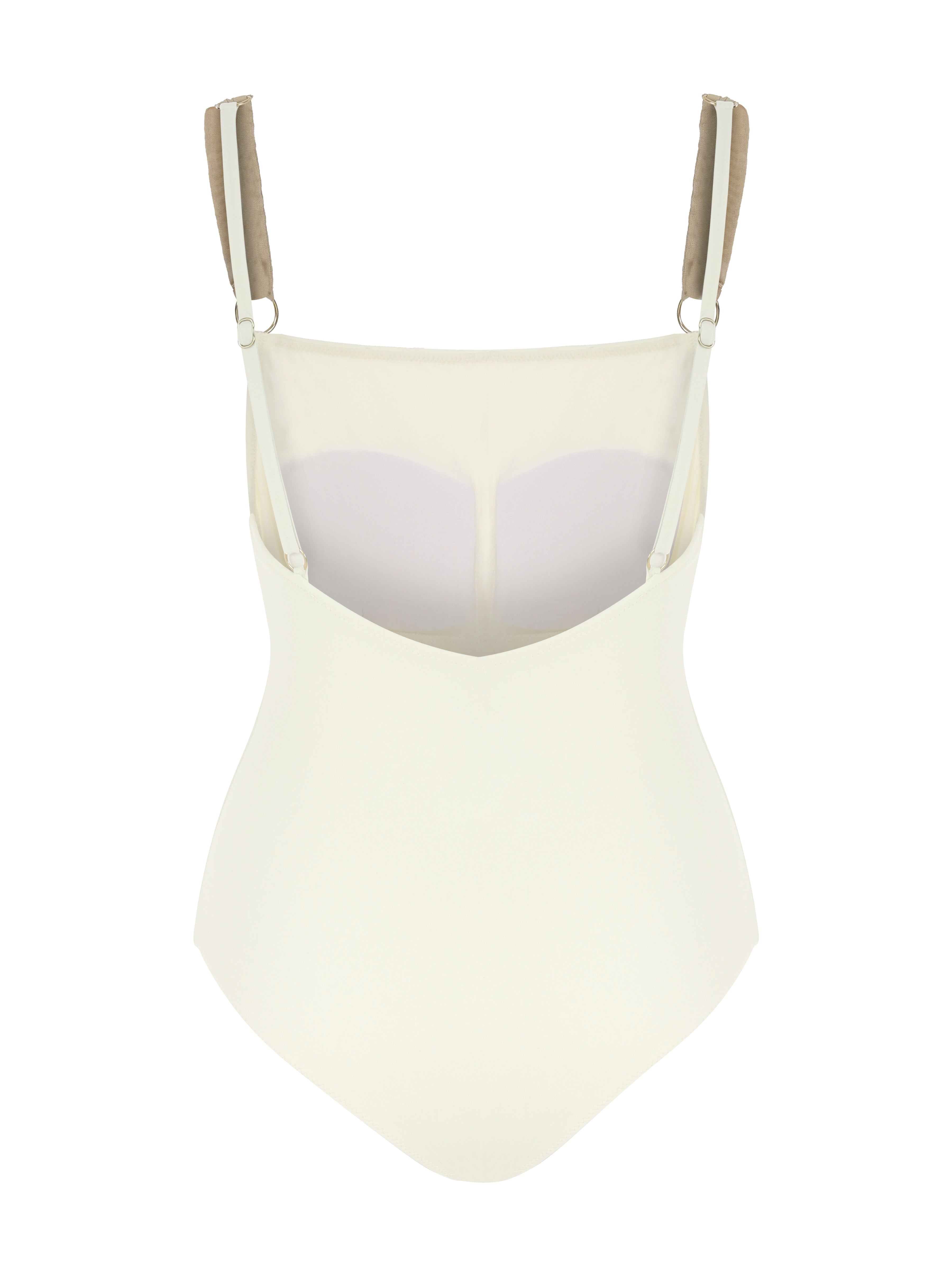 Posh One Piece Designer Cream Swimsuit