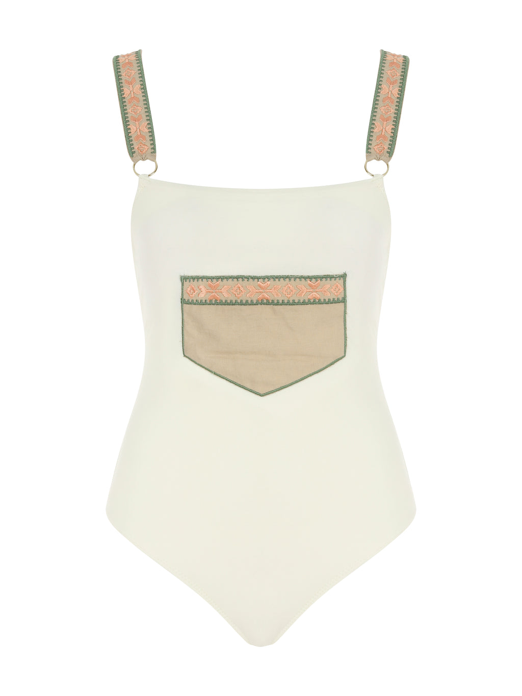 Posh One Piece Designer Cream Swimsuit